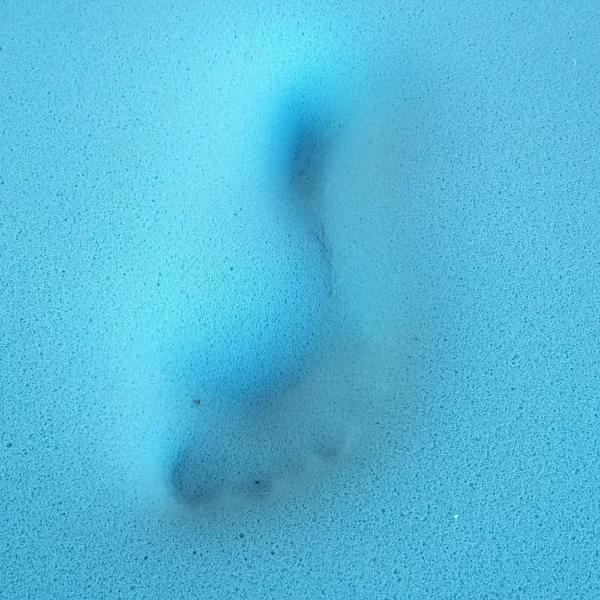 footprint in thermoactive foam